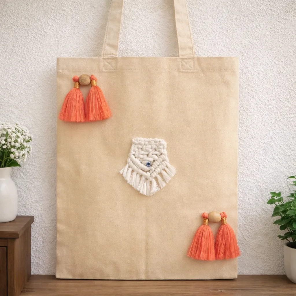 Tote Bag -  Diagonal Bead Design