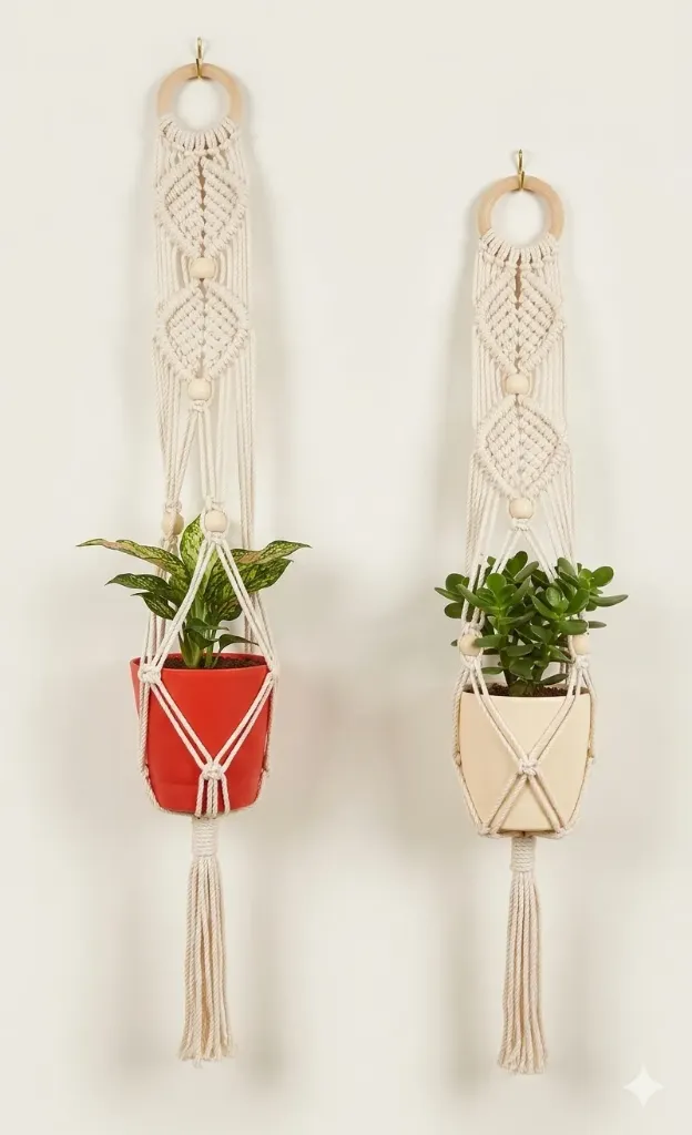 Plant Hanger - Diamond Pattern - Set of 2