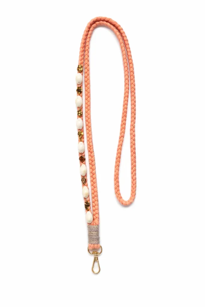 Peach Braided Lanyard