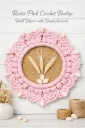 Rustic Pink Crochet Burlap Wall Décor with Bead Accents