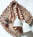 Macramé Bell Ornament – Cotton Rope with Wooden Beads & Ceramic Bell