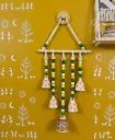 Handcrafted Macrame Bell on Wooden Rod with Beads
