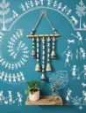 Handcrafted Macrame Bell (All small) on Wooden Rod with Beads
