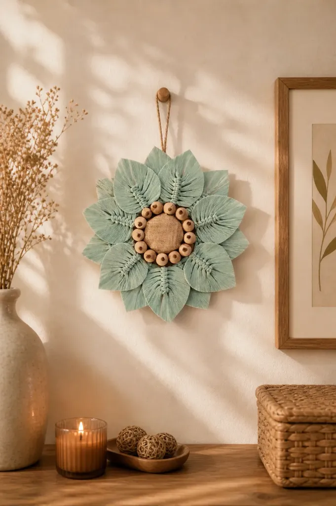 Mandala Macrame Flower - Green