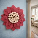 Mandala Macrame Flower - Maroon