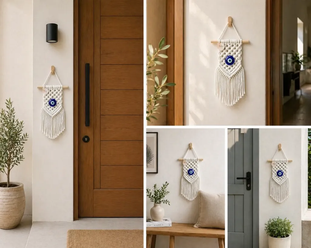 Evil Eye Door Hanging - White