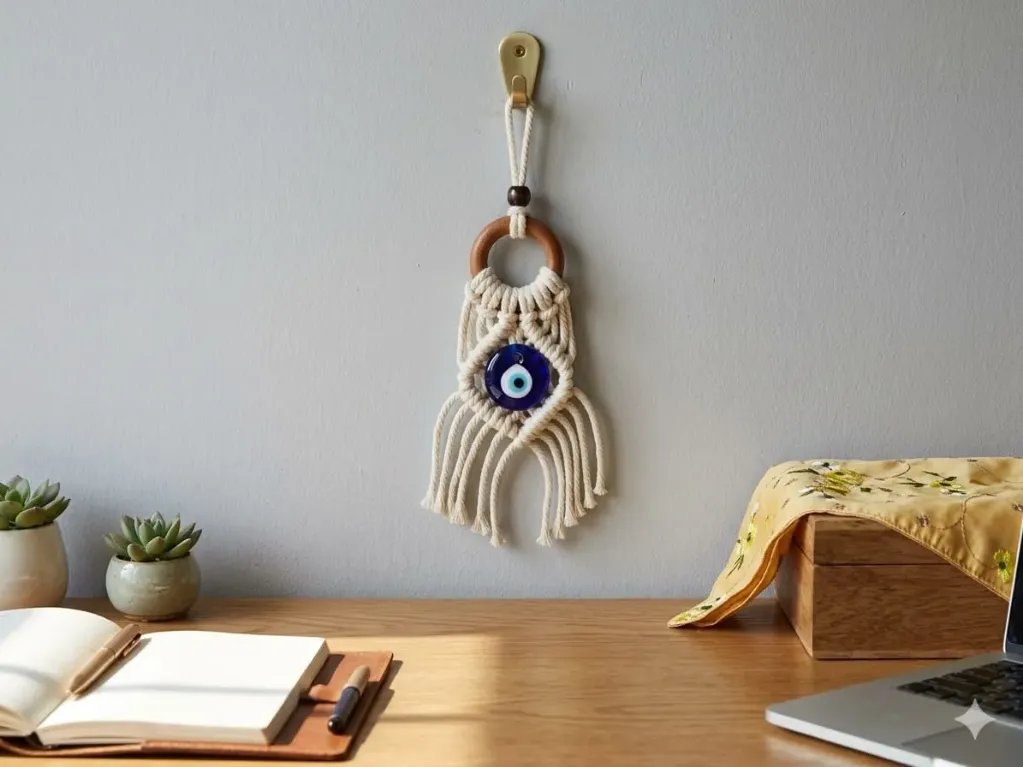 Evil Eye Door Mini Hanging - White