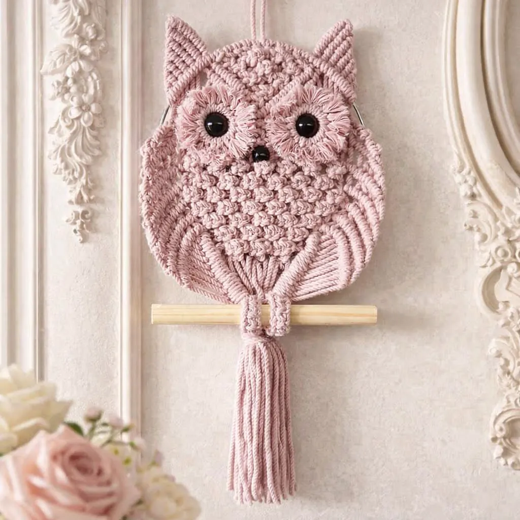 Owl Wall Hanging - Pink
