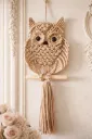 Owl Wall Hanging - Beige