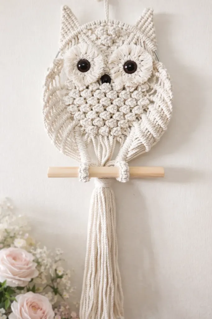 Owl Wall Hanging - White