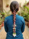 Pink Parandi with Blue/ White Beads