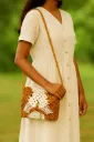 Handcrafted Macramé Crossbody Bag – Earth & White
