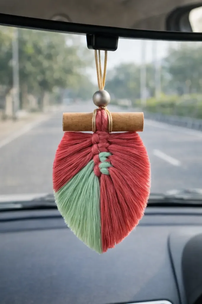 Cinnamon Stick Leaf Car Charm