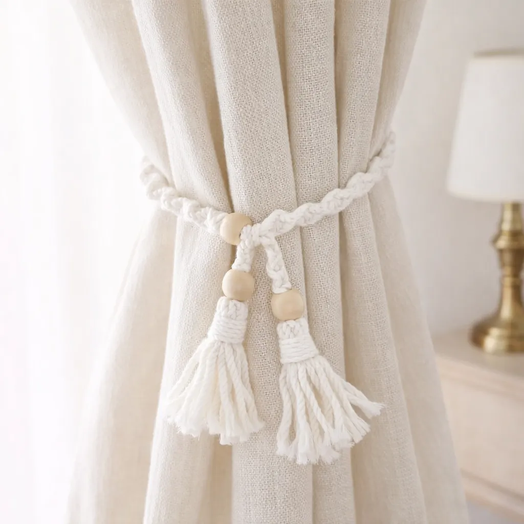 Twisted Curtain Holder - White