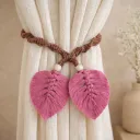 Leaf Curtain Holder - Pink & Brown
