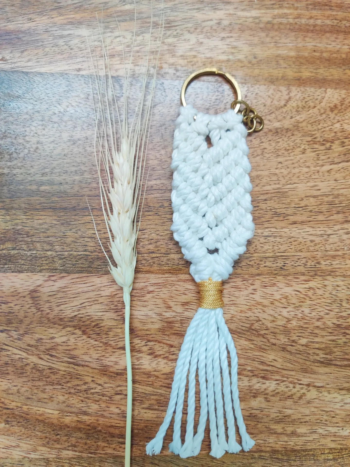Bag Charm/ Keychain - White
